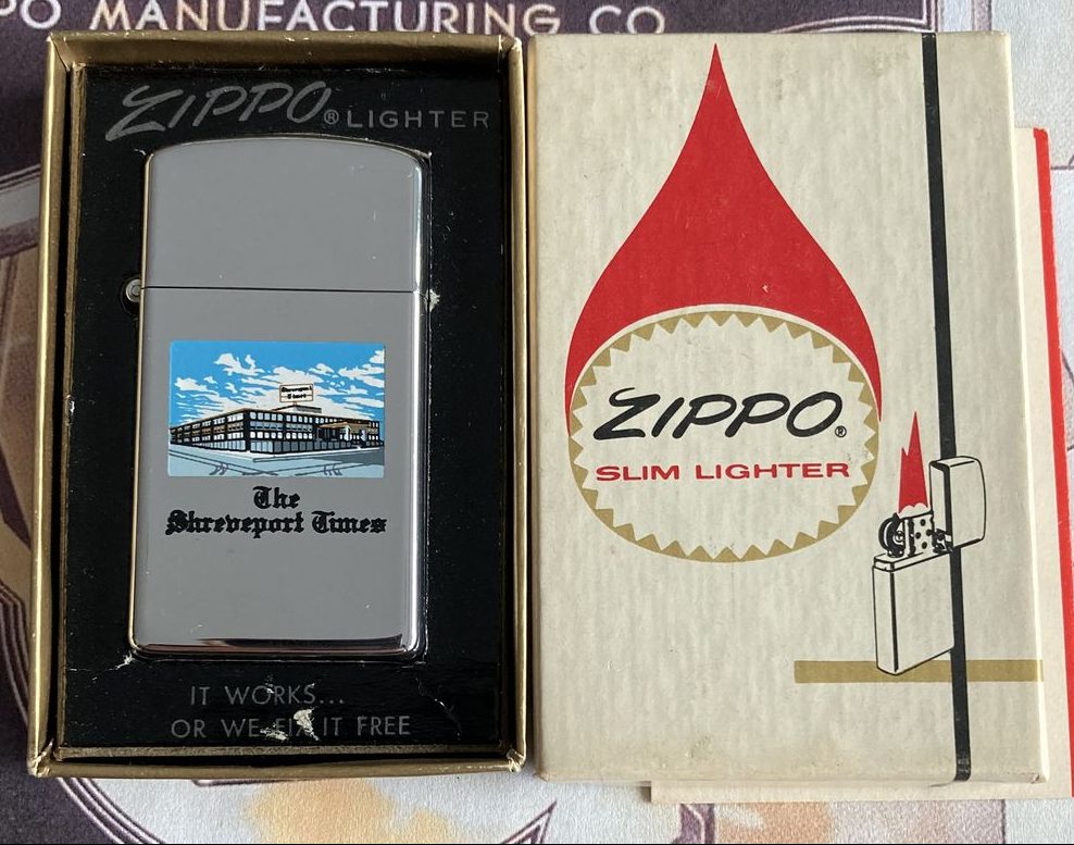 Zippo slim de 1968 "town and country" publicitaire